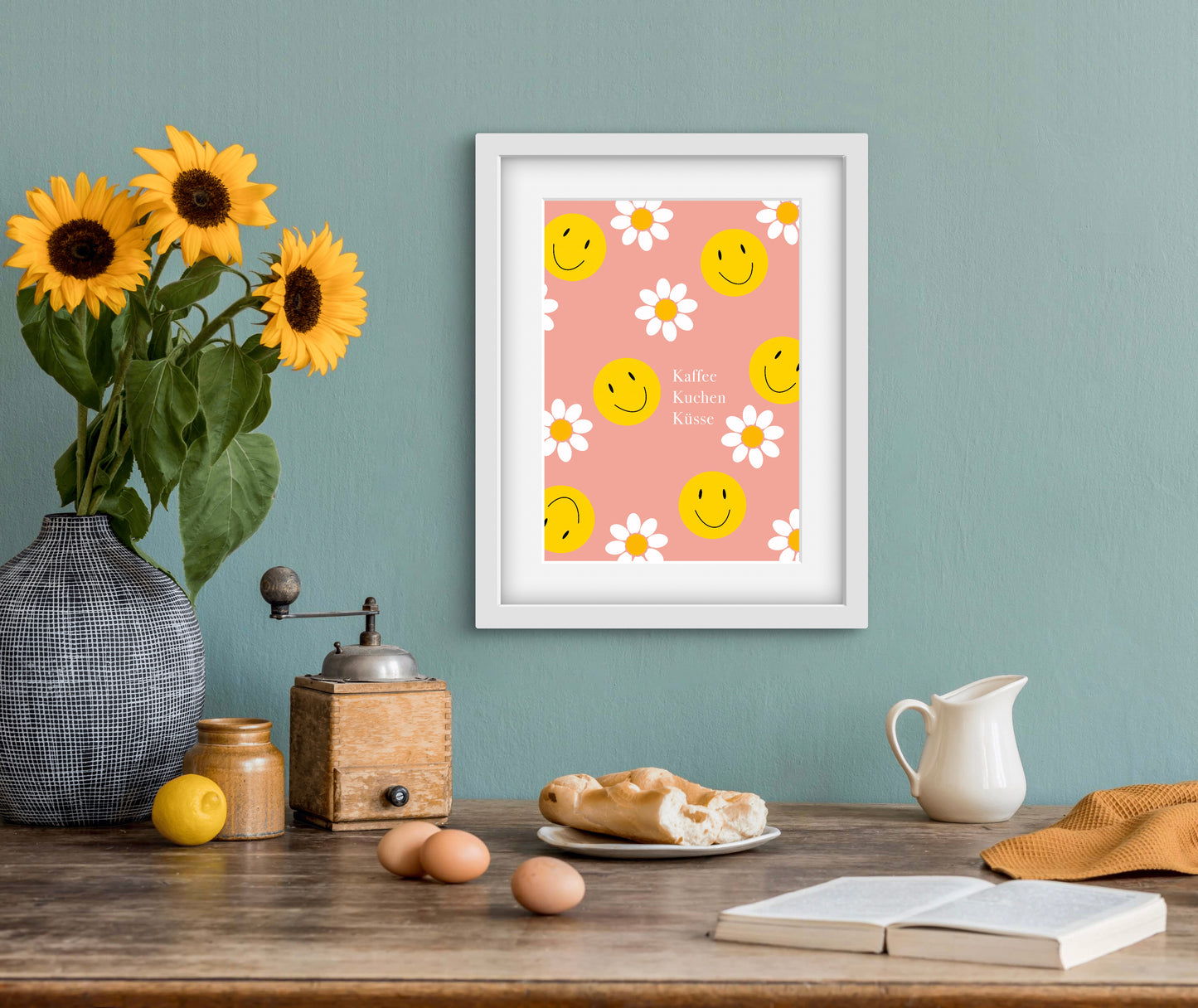 Poster Kaffee, Kuchen, Küsse